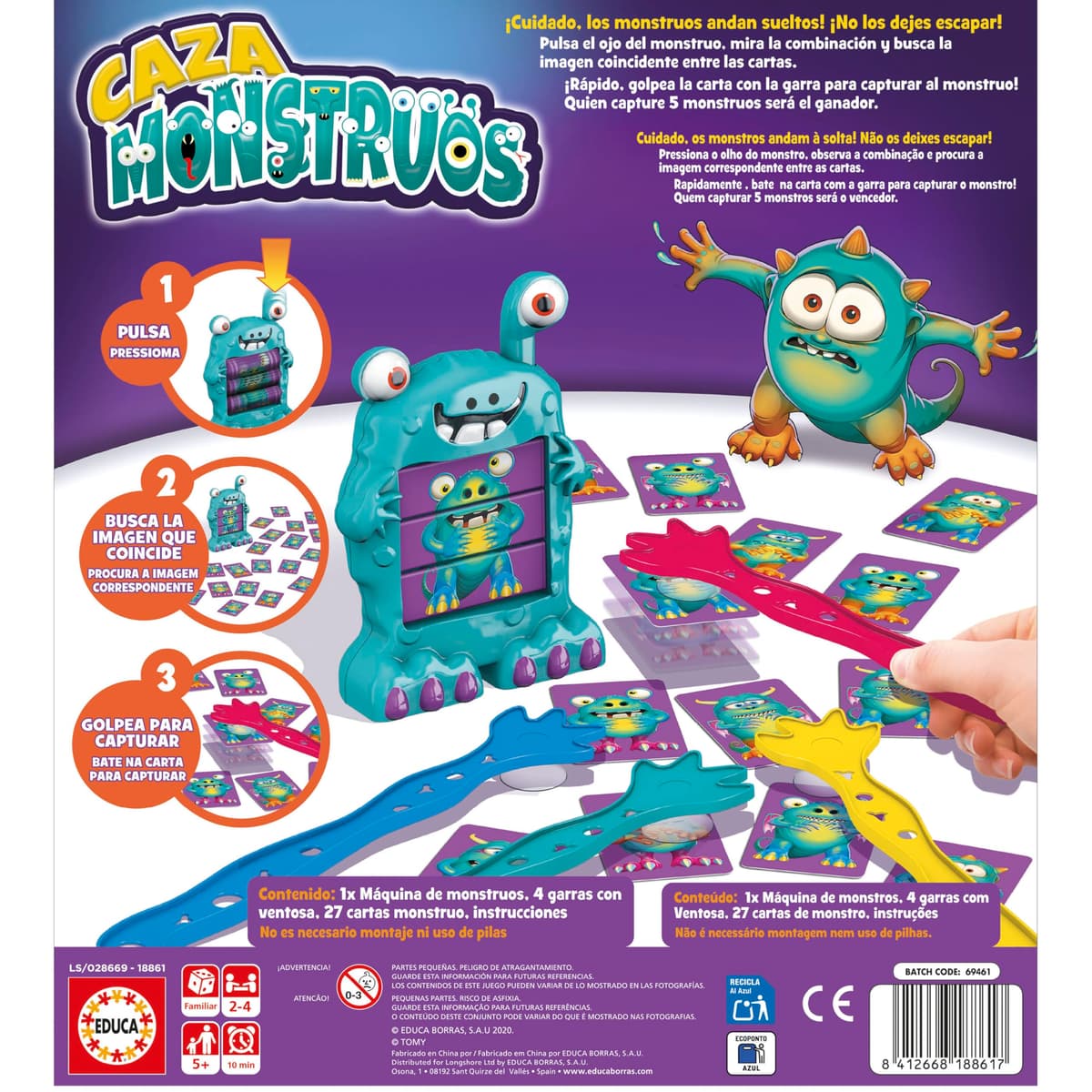 Educa - Monster Hunt | Visual Agility and Speed Children's Board Game | Recommended Educational Toy Ages 5 (18861) — view 3