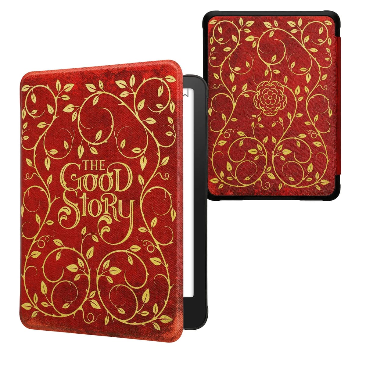 kwmobile Cover for Amazon Kindle Paperwhite (2024)/Colorsoft Case - eReader Cover with auto sleep funktion - Cosmic Nature with Blue/Grey/Black — view 9