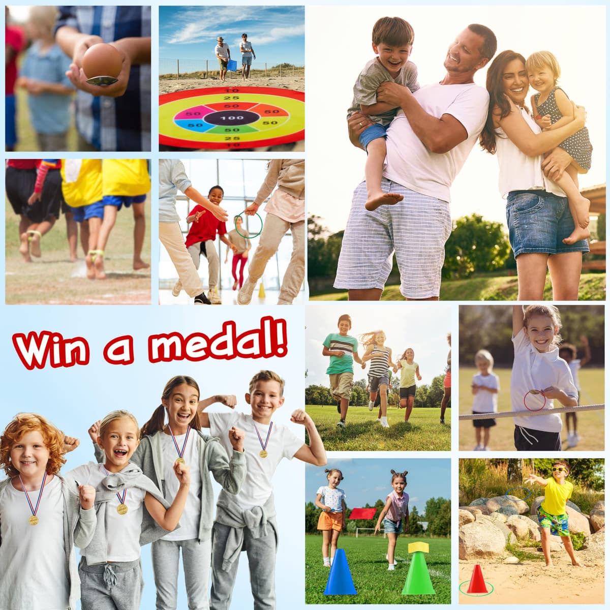KreativeKraft Kids Games Outdoor Play Equipment for Kids Adults Family Garden Toys Sports Day Kit Egg and Spoon Race Ring Toss Sack Race Bean Bag Snakes and Ladders — view 5
