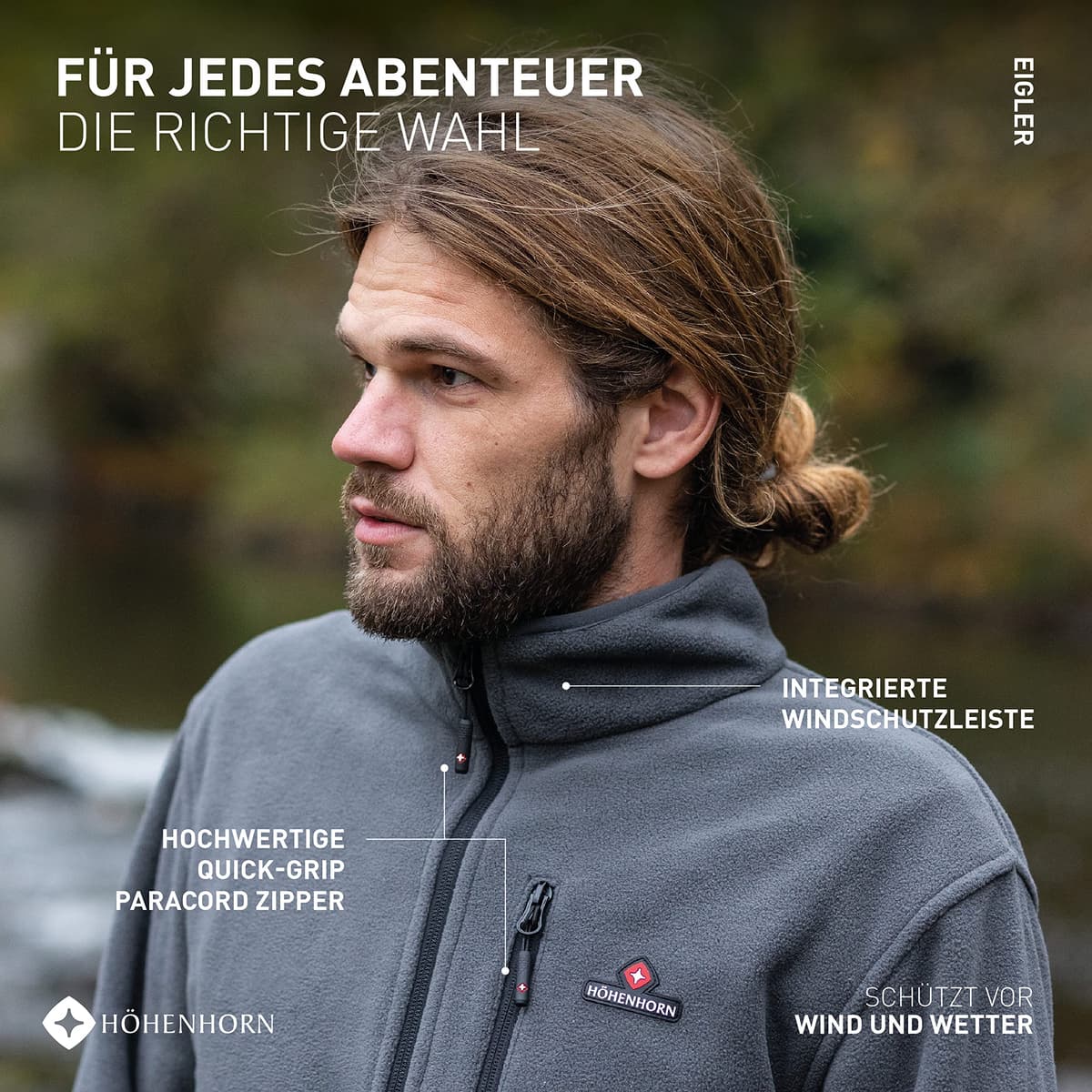 Höhenhorn Badus Chaqueta polar para hombre Cremallera completa Senderismo al aire libre Senderismo — view 4