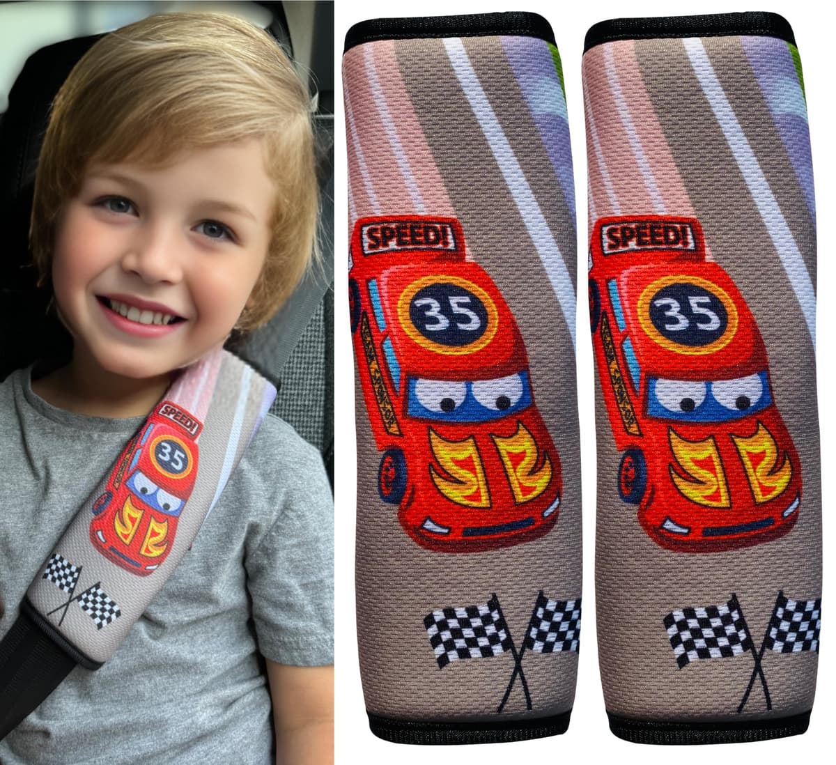 HECKBO 1x Kids Car Seat Belt Pads Seat Belt Protectors - Cars - Seat Belt Pads for Kids and Babies- Ideal for any Seat Belt Car Booster Seat Kids Bicycle — view 15