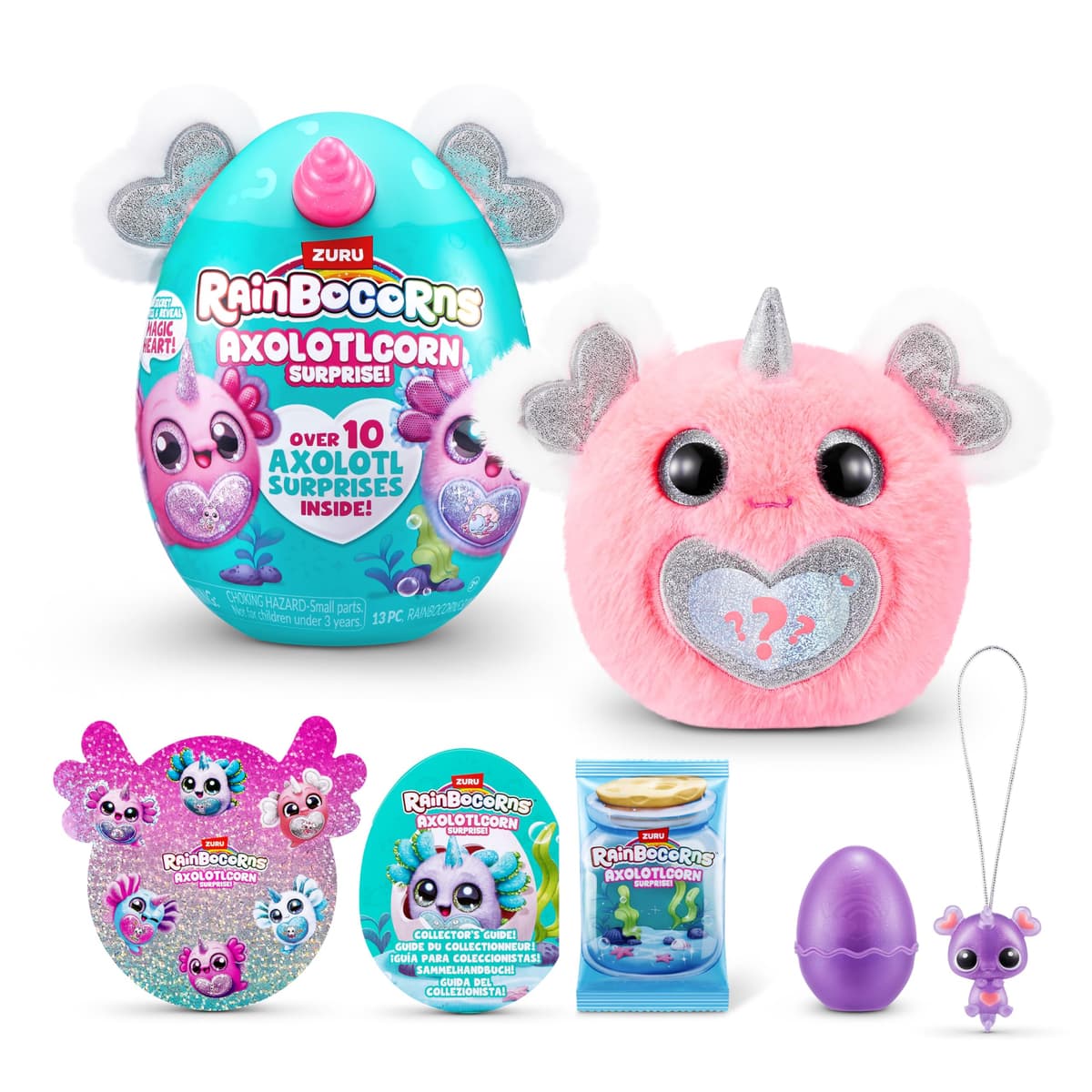 Rainbocorns Axolotlcorn Surprise de ZURU (Flowy), Peluche Coleccionable para niñas Mayores de 3 años