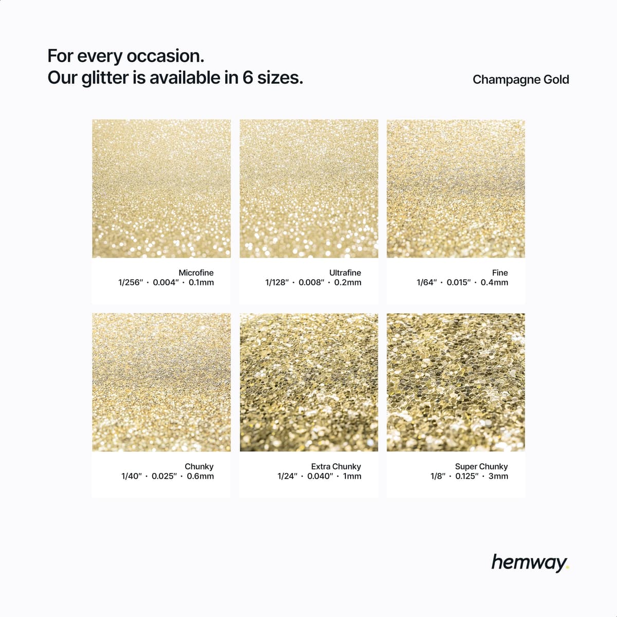 Champagne Gold Glitter Shaker, 130g Ultrafine Glitter, Crafts 1/128" Metallic Flake Champagne Gold Sequins, Resin & Epoxy Crafts, Decorating, Halloween, Christmas Nail, Face, Hemway — view 3
