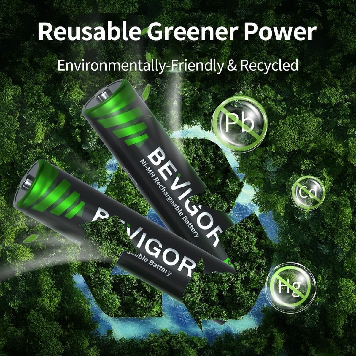 BEVIGOR AAA Rechargeable Batteries 8 Pack - 1100mAh 1500 Cycles High Capacity NiMH Rechargeable Battery AAA, 1.2V Low Self Discharge — view 4