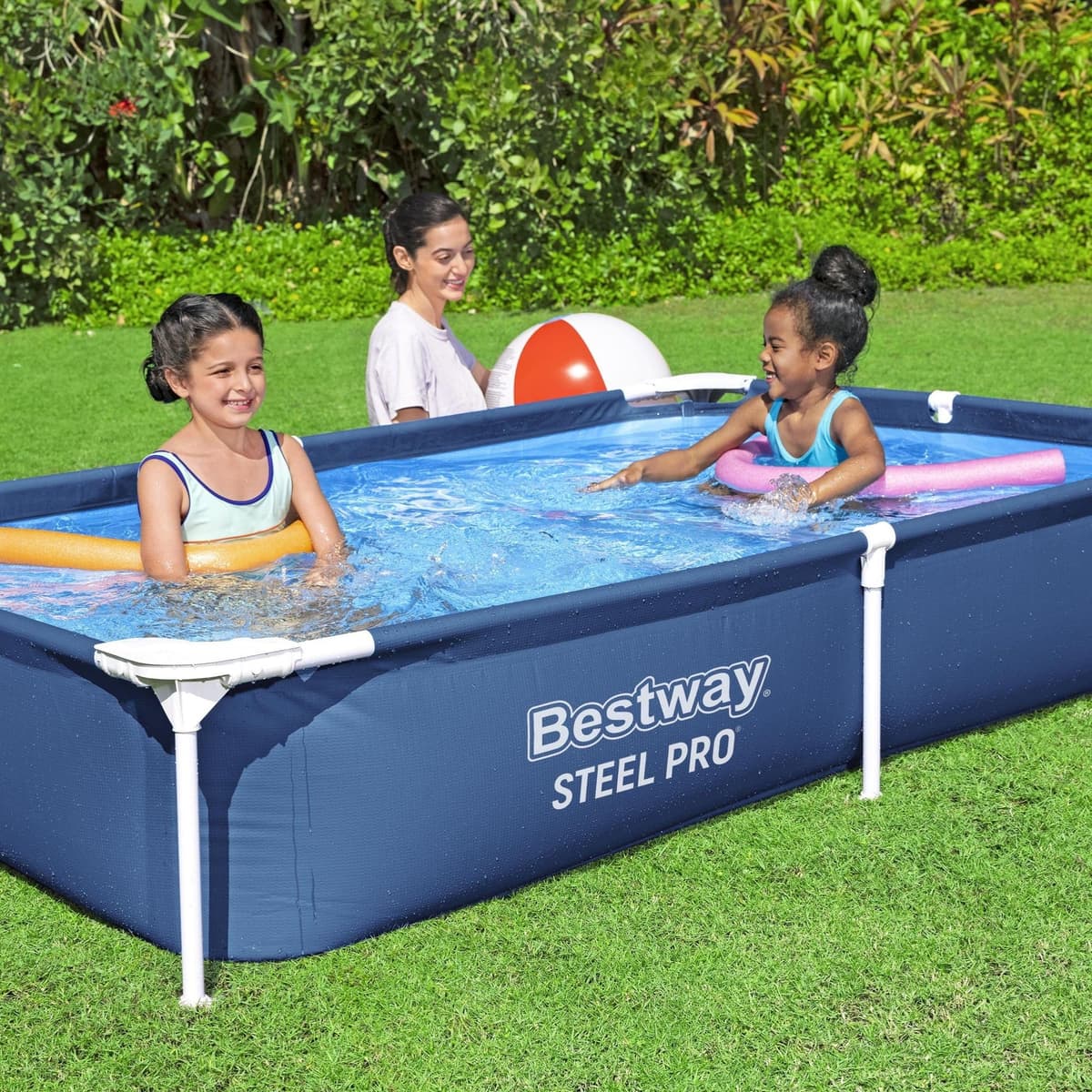 Bestway Steel Pro Pool, Swimming Pool, Rectangle Above Ground Fast Set Pool, Children’s Detachable Pool, Multiple Sizes — view 2