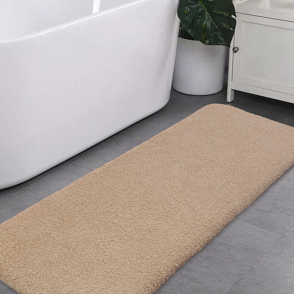 VANZAVANZU Alfombra de Ducha Antideslizante Espesa Absorbente Ultra Suave - Alfombrilla de Baño Mullido Microfibra, Lavable a Máquina - 40 x 60cm (Gris Claro) — view 11