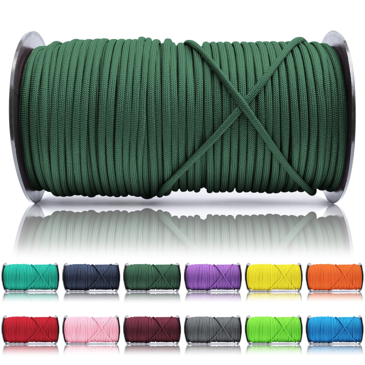 Ganzoo Paracord 550, Cuerda de 4 mm, 30 Metros, Poliéster, Tipo 3-7 Hilos Interiores, Correa de Perro Collar Pulsera, Camping Supervivencia y Cuerda Multiusos, Verde Oscuro — view 57