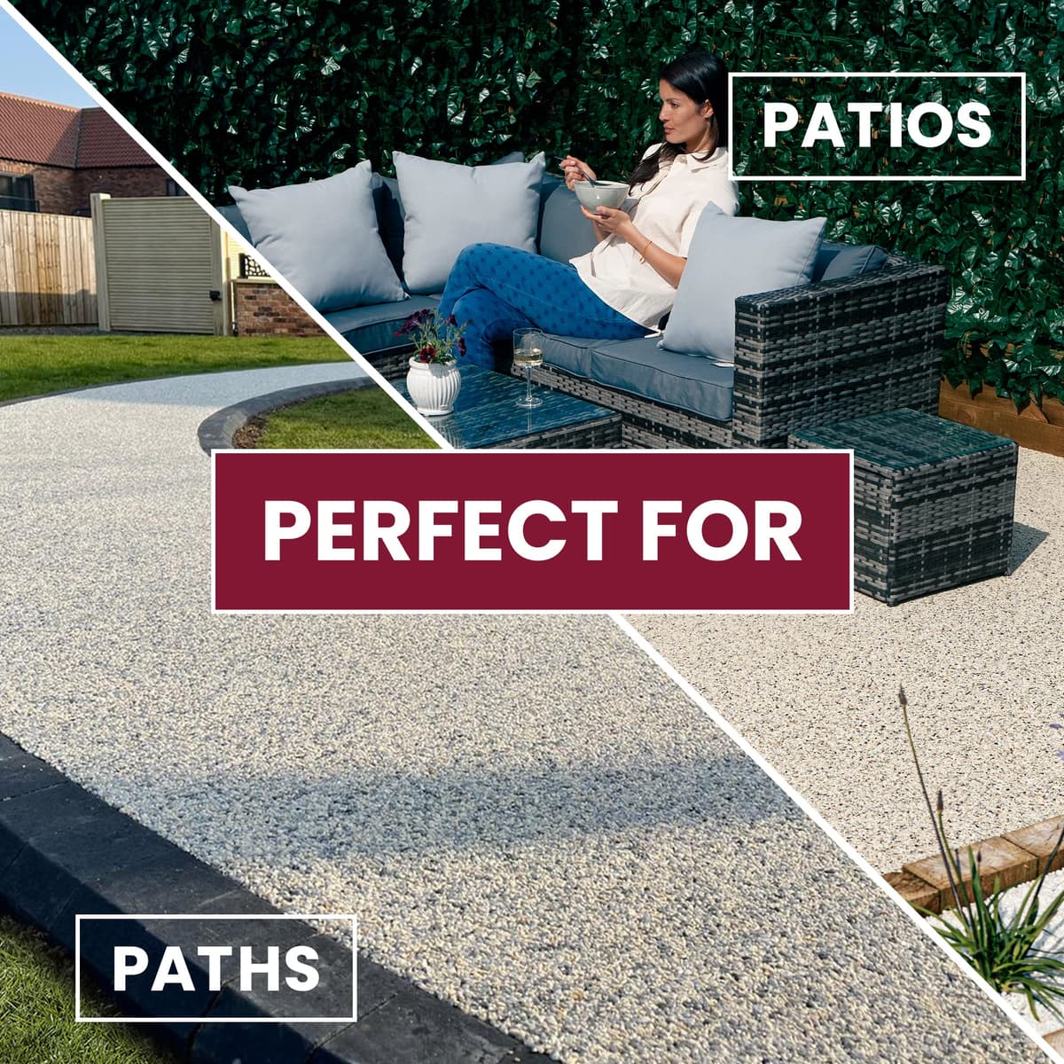 Easihold Resin Bound Gravel Kit 1m2 UV Stable Resin & Stones for Patios & Walkways 100% Water Permeable, Long-Lasting & UV-Resistant Stone Carpet Binding Polyurethane Resin (Coshel) — view 5
