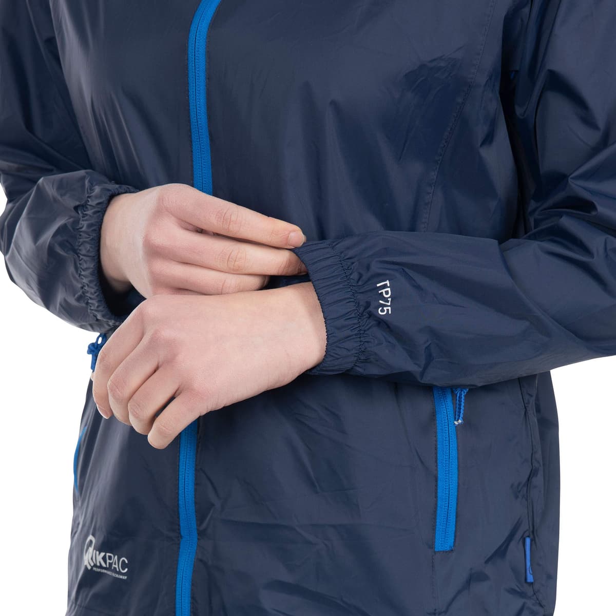 Trespass Adults Waterproof Jacket Qikpac - Lightweight Packaway Raincoat, 2 Zip Pockets, Full Body Front Zip, Adjustable Hood, Storm Flap, Ventilated Back, Foldable Packs in Pouch — view 7