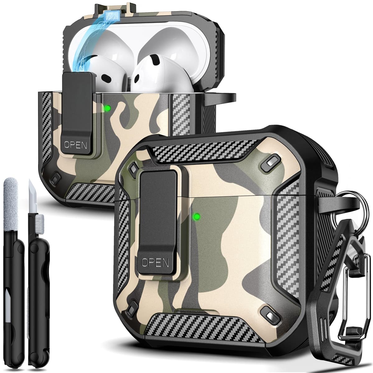 R-fun Compatible con AirPods Pro 2 Gen (Cubierta Auto emergente) con Kit de Limpieza, para Airpods Pro 2/1 Gen (2023/2022/2019), para Estuche Airpods Pro (USB-C/Lightning),Negro — view 33