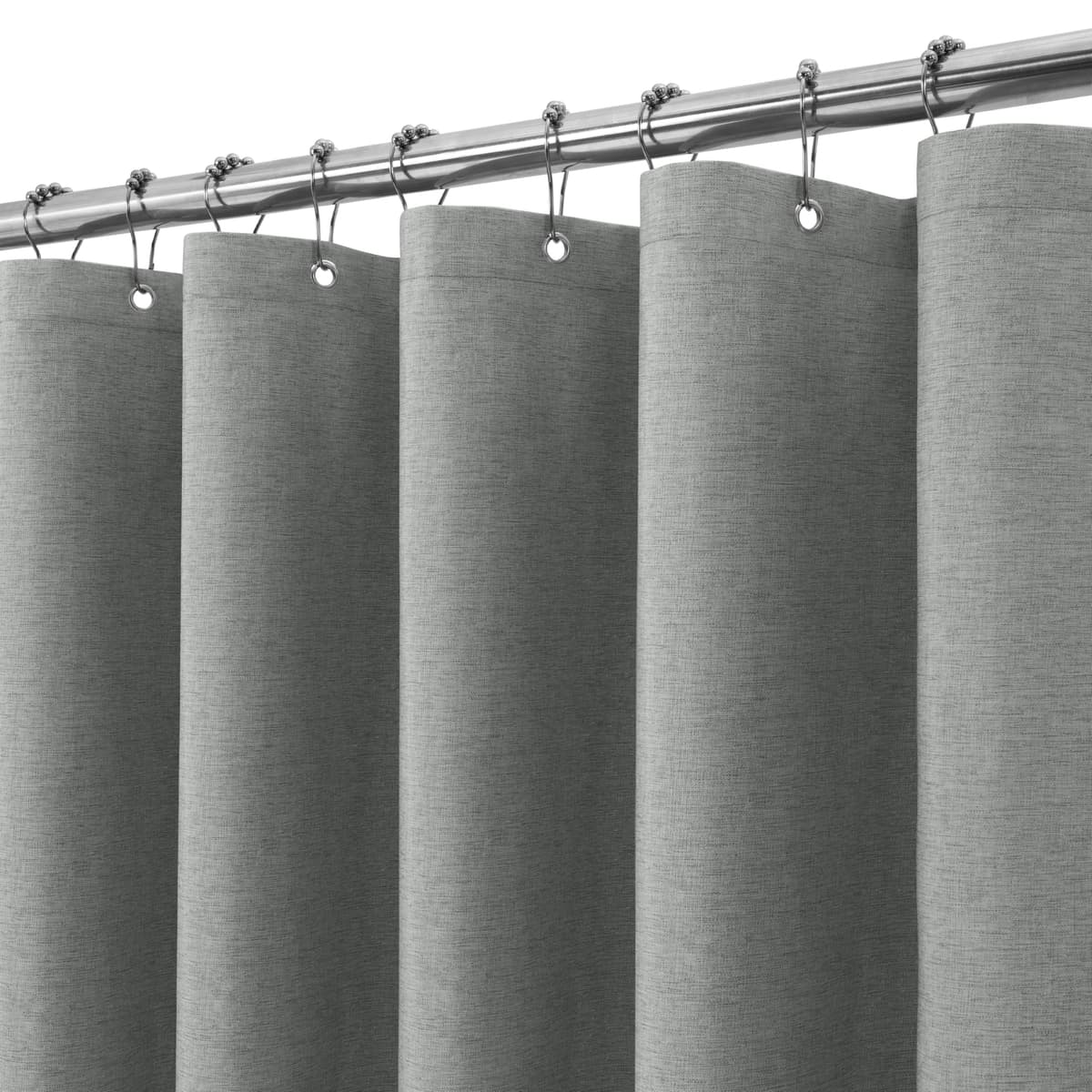 Cortina de Ducha para Baño Impermeable con Ganchos de Metal Cortina de Ducha de Tela Waffle Cortina de Baño Resistente y Antimoho para Bañera o Cabina - 152 x 182 cm (Blanco) — view 24