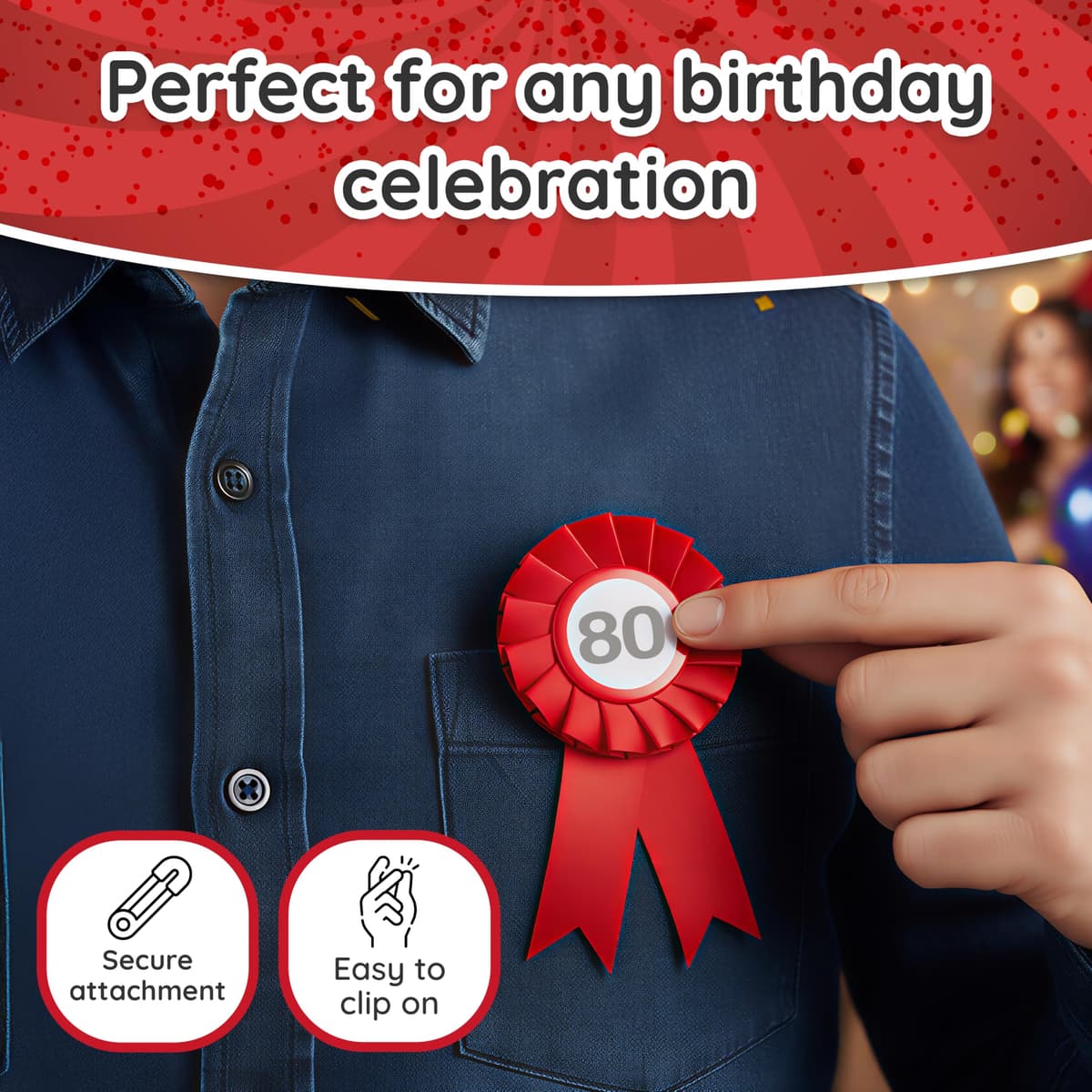 regalo para el 50 cumpleaños – Insignia roja y blanca con diseño de señal de tráfico “50” – Decoraciones originales y divertidas, ideales como regalo para hombre y mujer — view 6