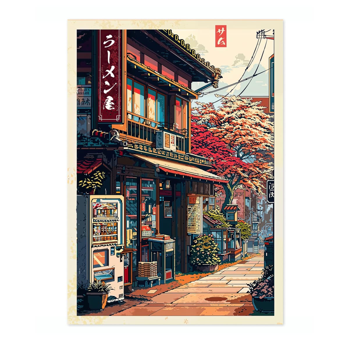 Tokyo Tea House Anime Woodblock Poster Modern Ukiyo-E, Japanese Cartoon Illustration Print, Archival Matte, A4 (Print Only) - 29.7x21cm — view 30
