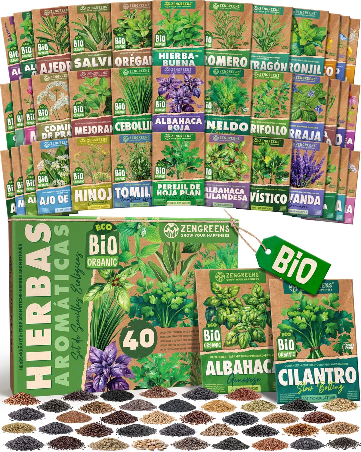 ZenGreens® - Set de semillas de hierbas medicinales y para infusiones eco - 10 variedades para cultivar fácilmente en el jardín, balcón o parterre elevado - Sementes verduras — view 47