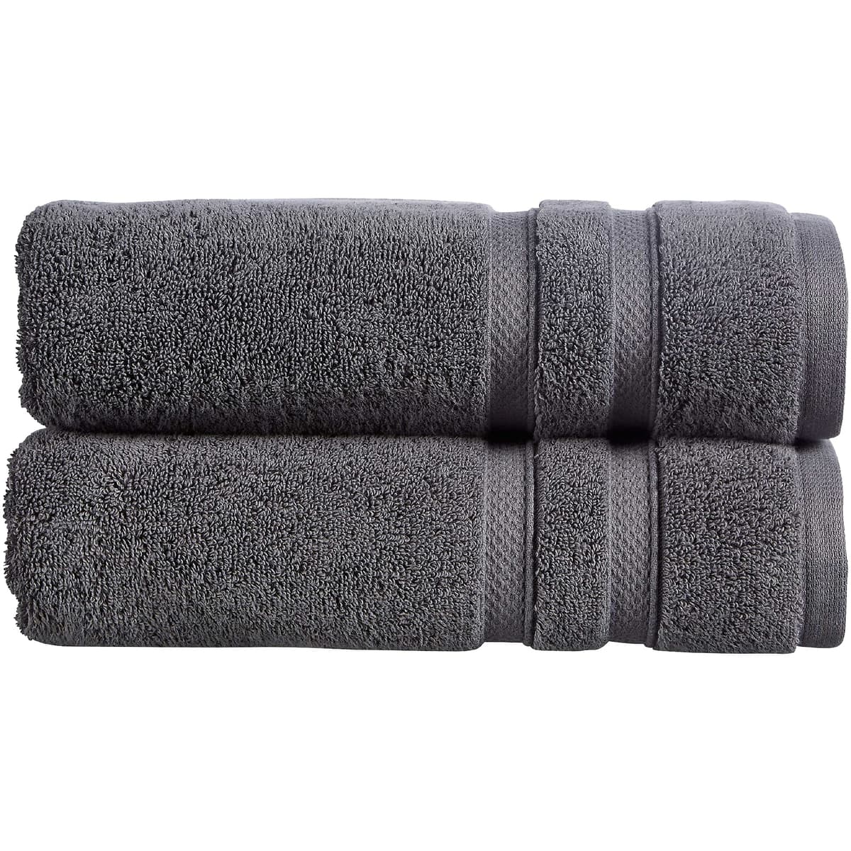 Christy Chroma Bath Towels | Set of 2 | Highly Absorbent Heavyweight 675GSM | Bold and Bright | Soft Velvety Smooth Bathroom Shower Towels | 100% Cotton | Sustainably Made | Ash Grey