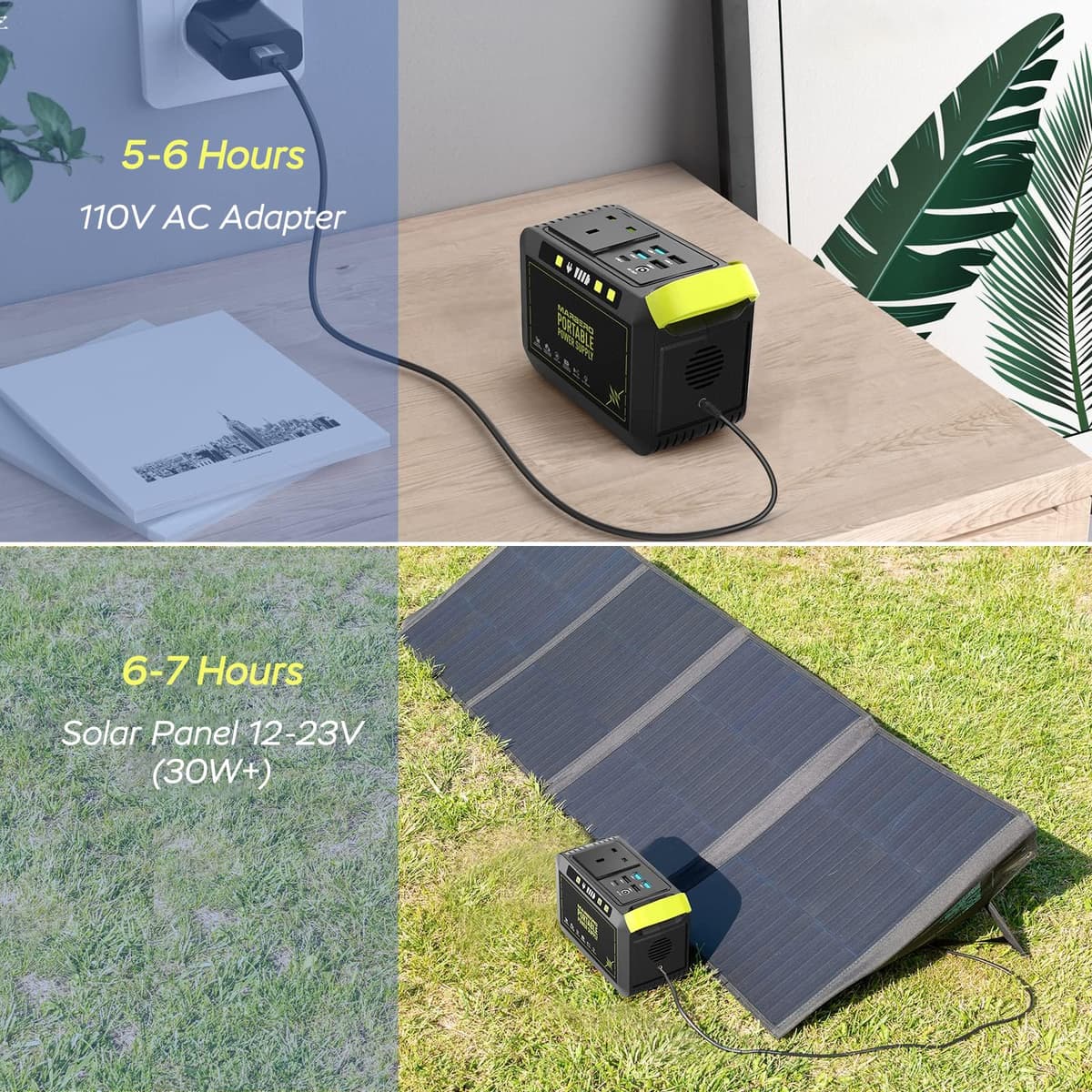 MARBERO Portable Power Station 24,000mAh Solar Generator with AC Plug Socket 120W Peak 88.8Wh Fast Charging Power Bank for Home Backup Outage Emergency Outdoor Adventure Picnic Travel RV — view 4