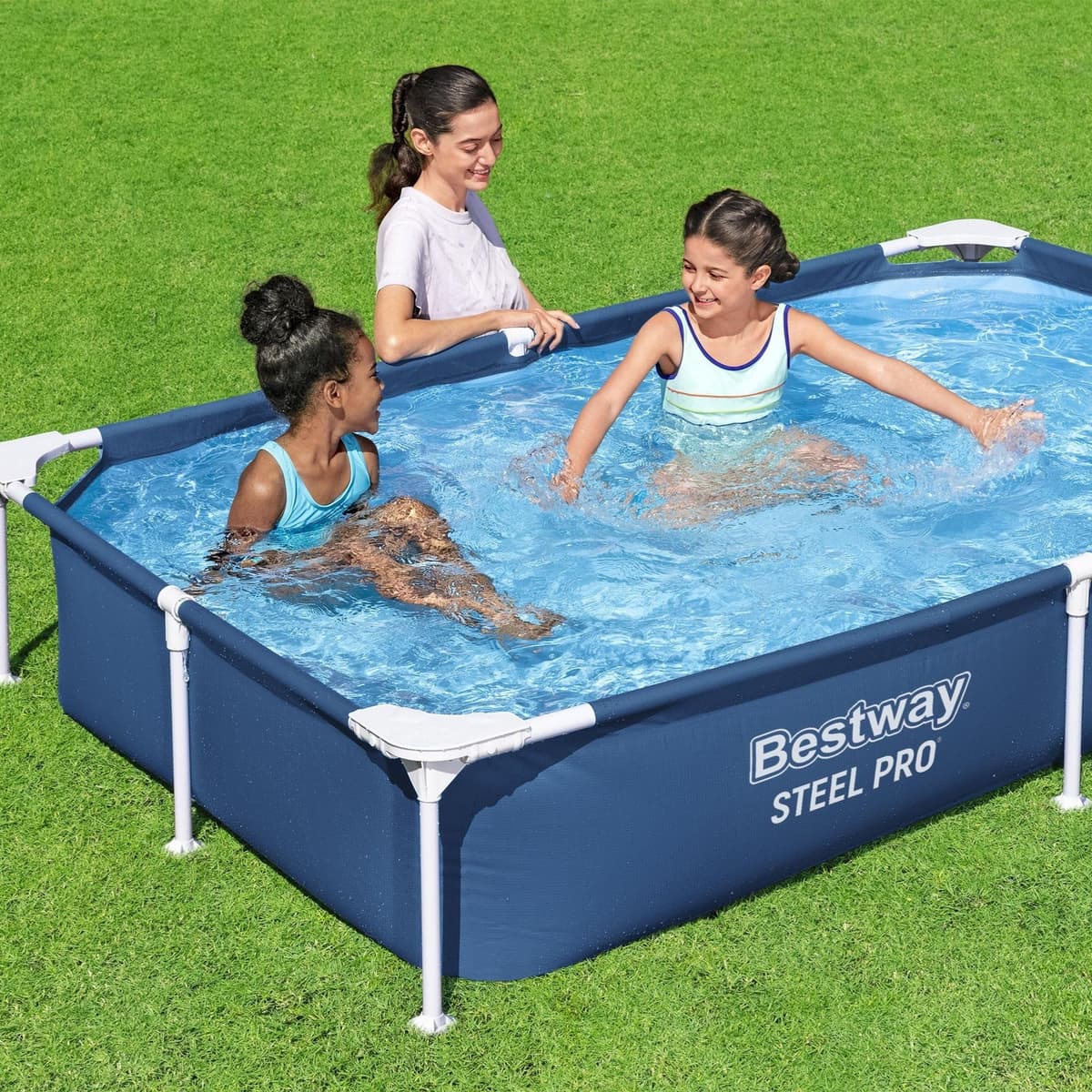 Bestway Steel Pro Pool, Swimming Pool, Rectangle Above Ground Fast Set Pool, Children’s Detachable Pool, Multiple Sizes — view 3