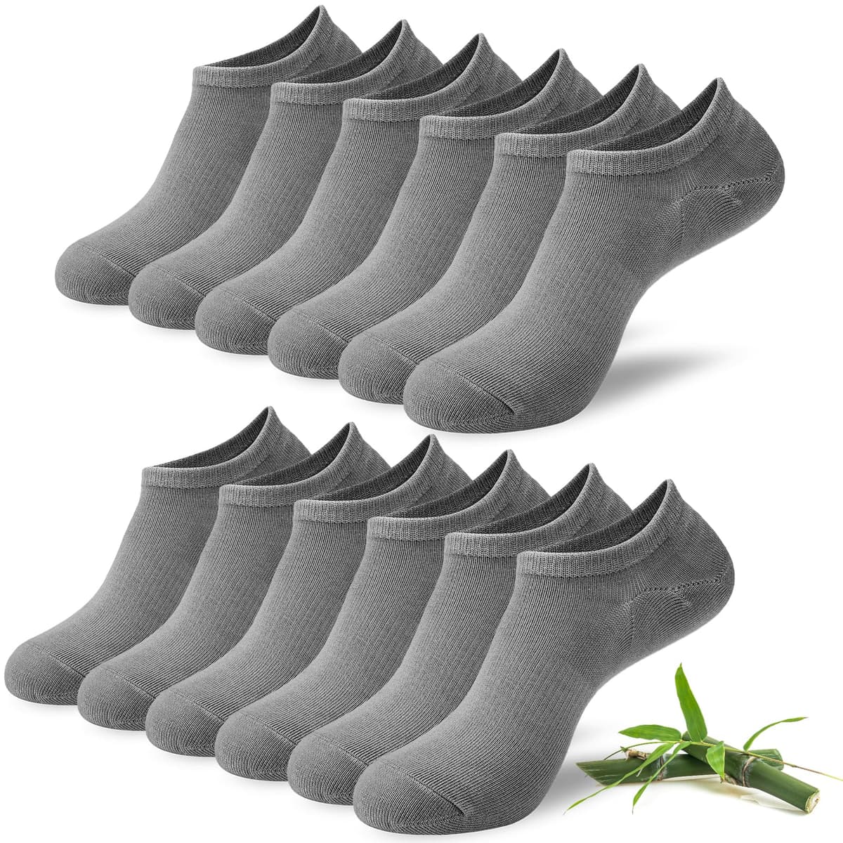 Niofind Bamboo Trainer Socks for Womens and Mens, No Show Ankle Socks Low Cut Invisible Non Slip Liner Socks Multipack Casual Footies for Sneaker Loafers and Boat Shoes — view 16