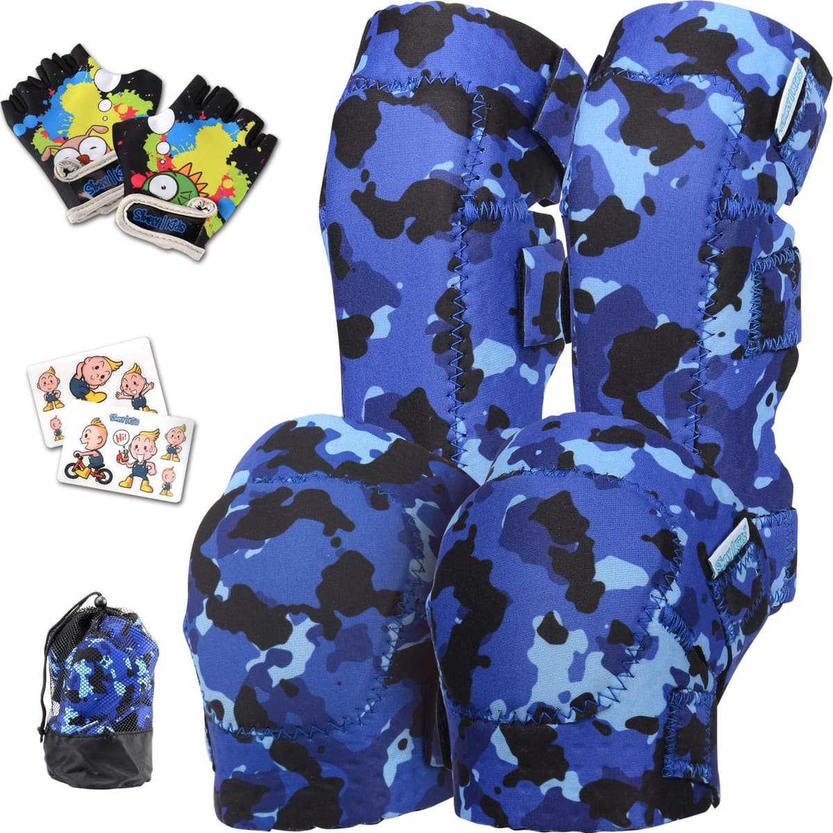 Simply Kids Protecciones Patines Niña I Coderas y Rodilleras Niño con Guantes I Protecciones Skate de Patinaje, Monopatín, Bicicleta