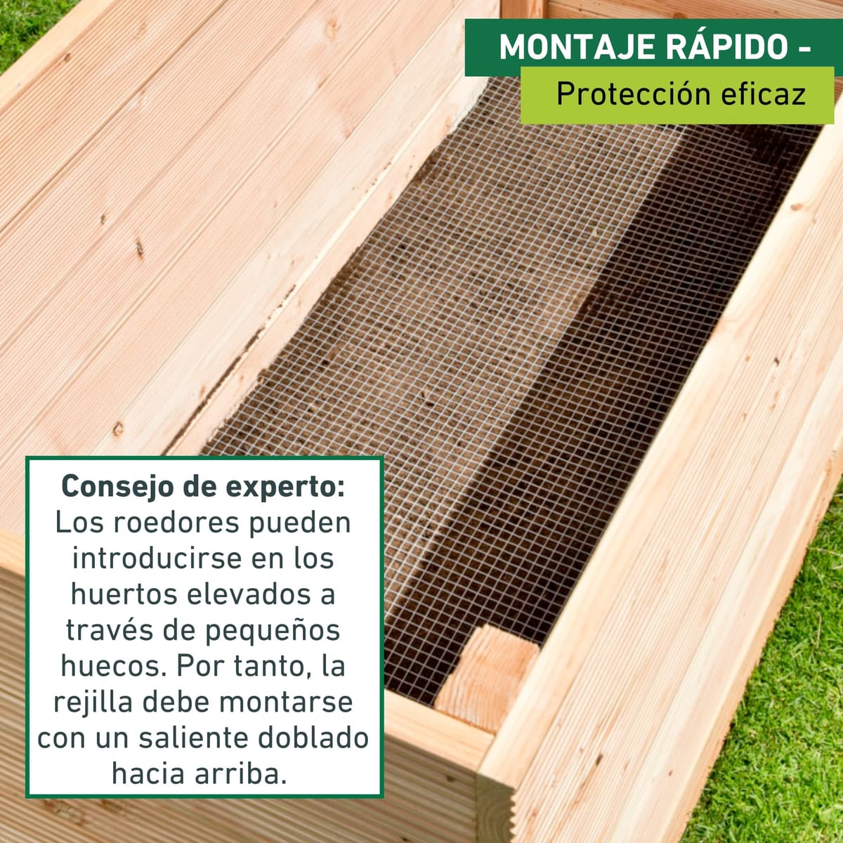 Windhager Rejillas para topillos en Camas elevadas, Barrera Molar, Rejilla de protección para Camas elevadas, 2.1 x 1.1 m, Color Plata, 79013 — view 5