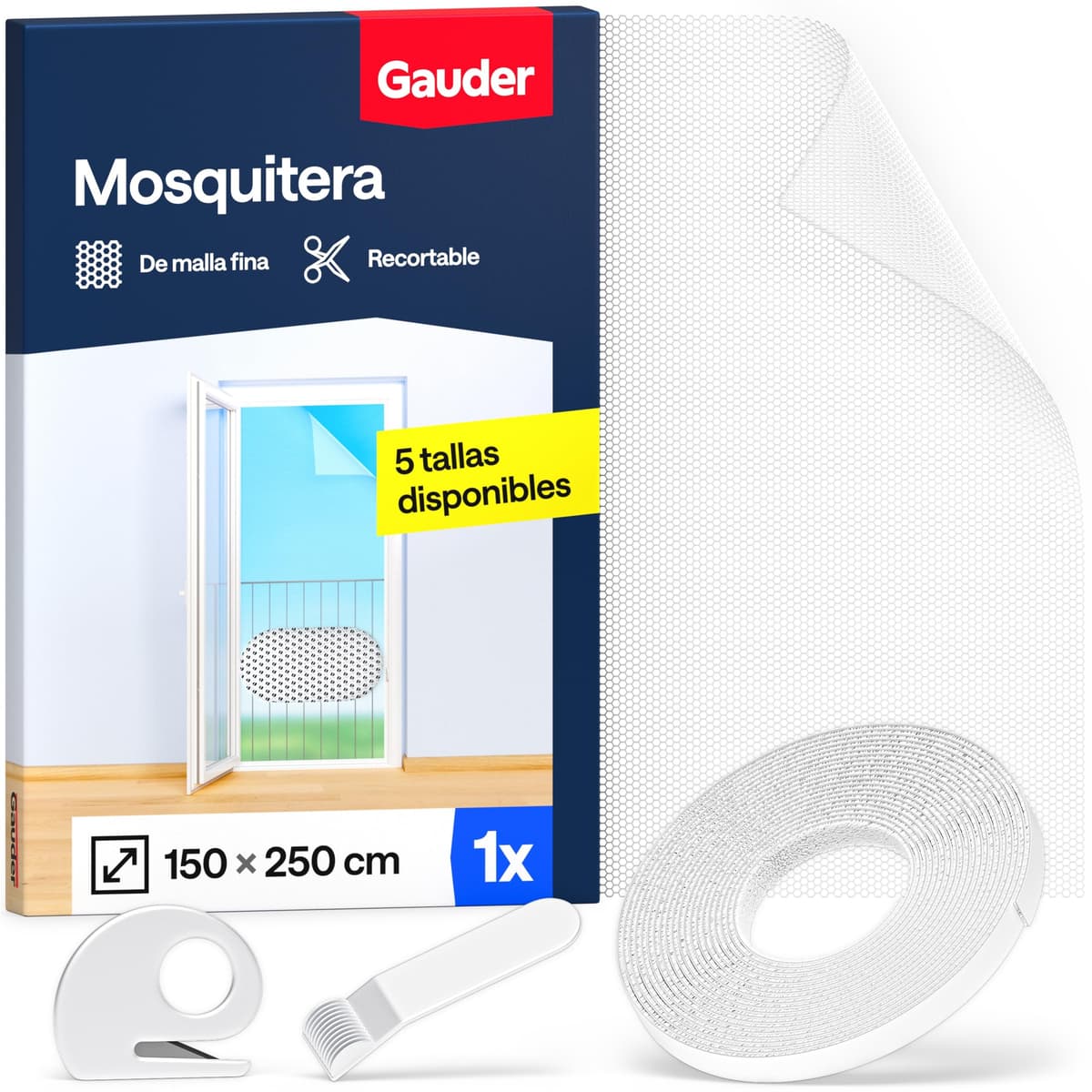 GAUDER Mosquitera para Ventana - Red Anti-Insectos con Cierre de Gancho y Bucle - Protección Adhesiva contra Mosquitos - Malla Autoadhesiva (130 x 150 cm - Bianca) — view 21