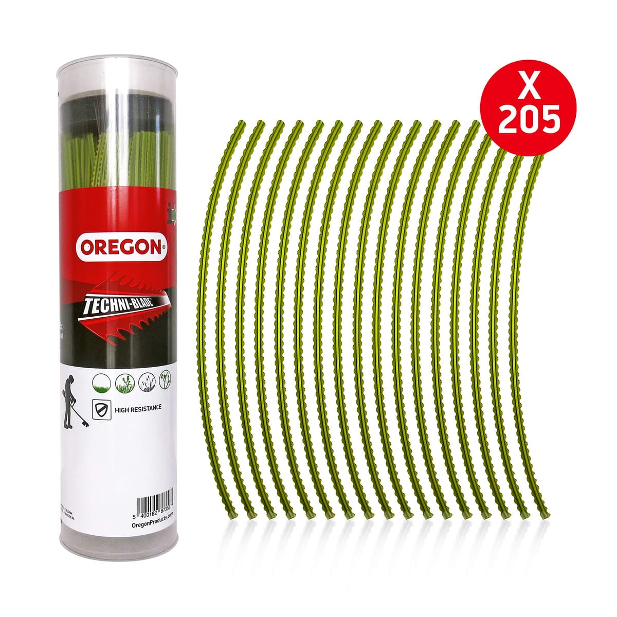 Oregon Hilo Dentado para Desbrozadora 6mm, Hierba, Maleza, Vegetación y más, Hilo de Nylon de Gran Resistencia, Compatible con la Mayoría de Modelos Estándar, 6.0mm x 26cm 205pcs (525243) — view 2