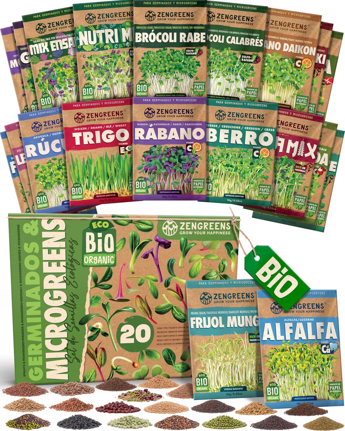 ZenGreens® - Set de semillas de hierbas medicinales y para infusiones eco - 10 variedades para cultivar fácilmente en el jardín, balcón o parterre elevado - Sementes verduras — view 35