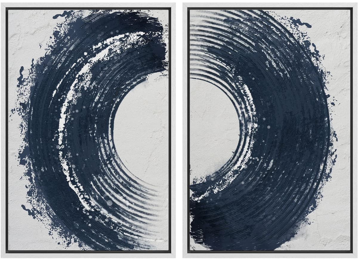 SIGNWIN Framed Canvas Print Wall Art Abstract Wave Pattern Modern Art Minimalist Neutral Decor for Living Room, Bedroom, Office - 16"x24"x2 Natural — view 11