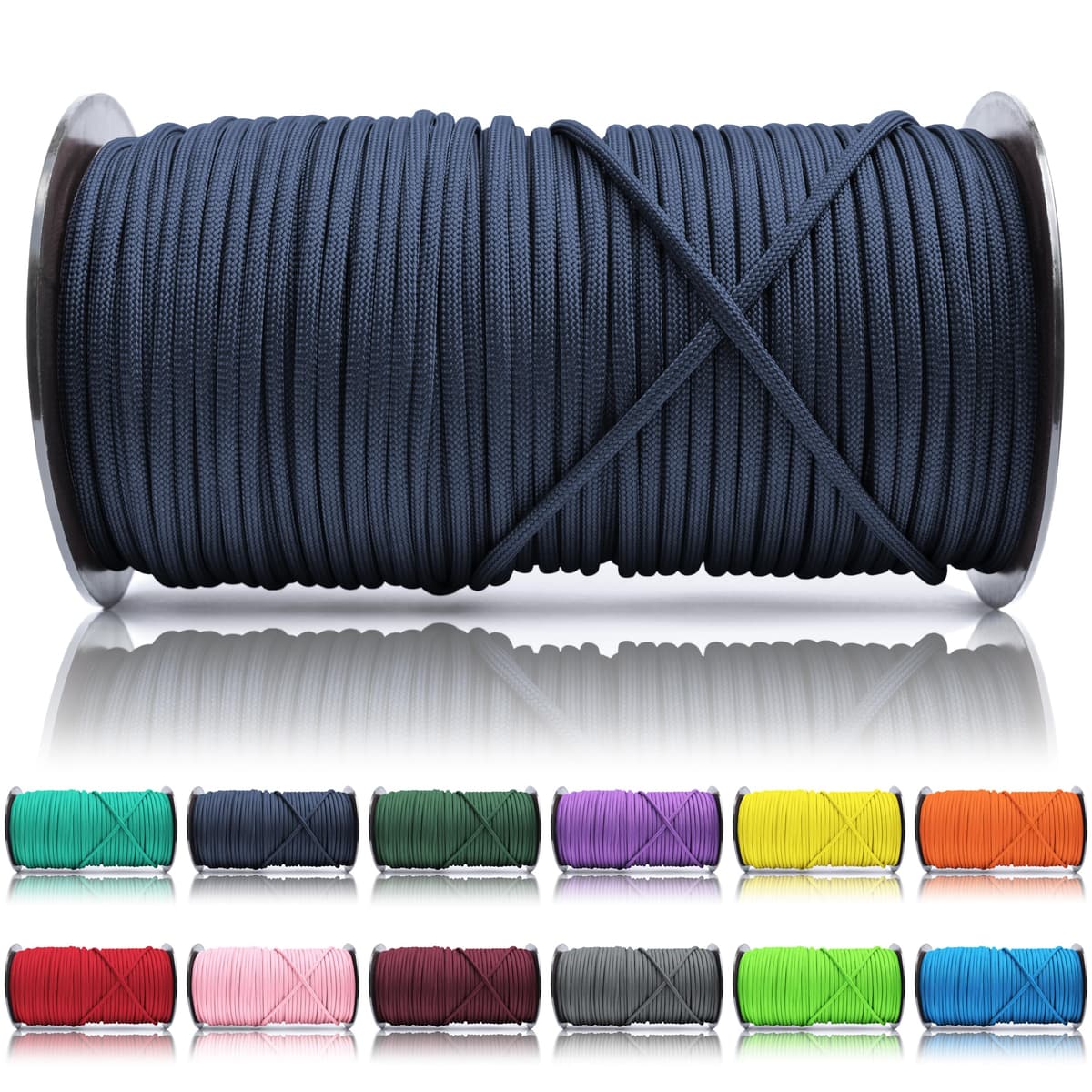 Ganzoo Paracord 550, Cuerda de 4 mm, 30 Metros, Poliéster, Tipo 3-7 Hilos Interiores, Correa de Perro Collar Pulsera, Camping Supervivencia y Cuerda Multiusos, Verde Oscuro — view 72