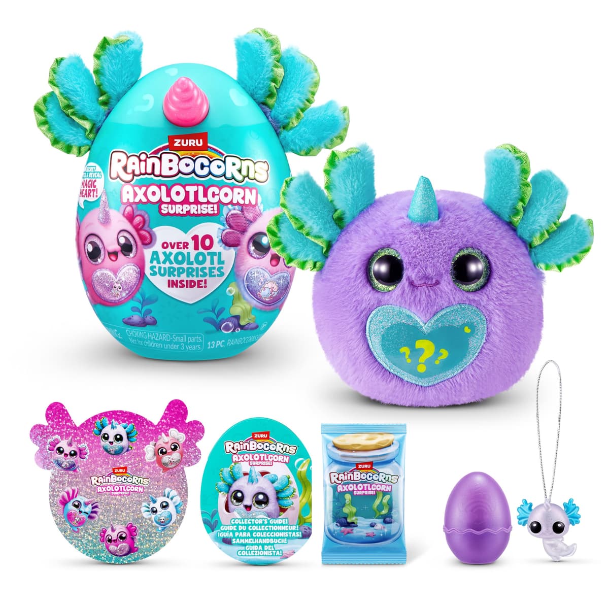 Rainbocorns Axolotlcorn Surprise by ZURU, Collectible Plush Toy for Girls 3+, Moyen, Gillda — view 9