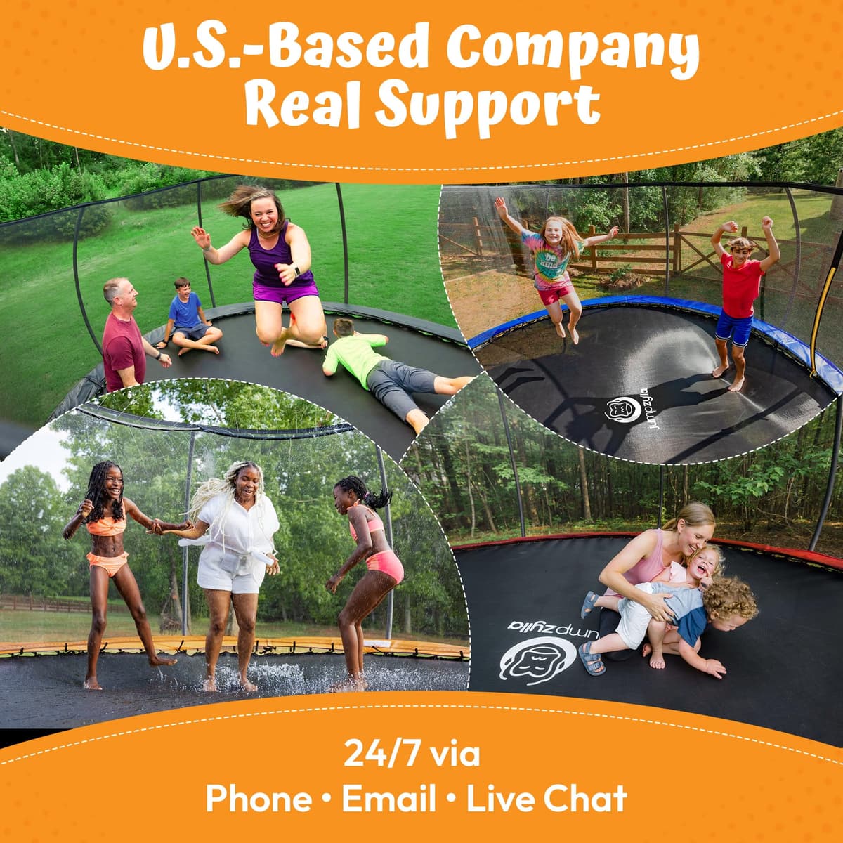 Jumpzylla Outdoor Trampoline with Net for Kids 8FT 10FT 12FT 14FT 15FT 16FT — view 5