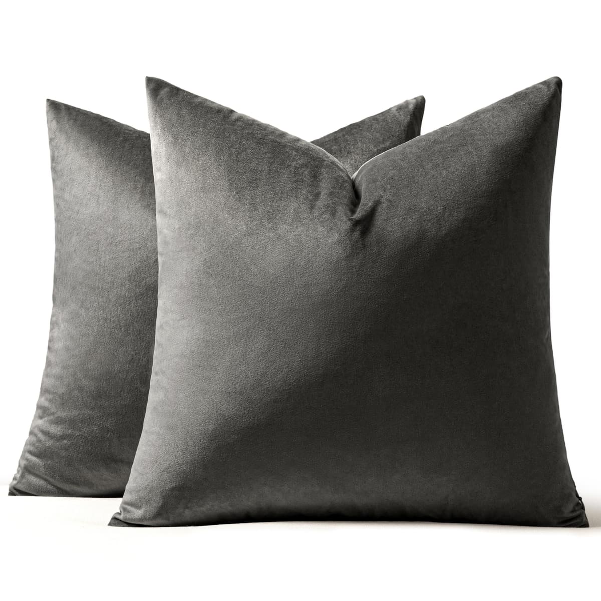 MIULEE Pack of 2 Fall Velvet Soft Solid Decorative Throw Pillow Covers Square Cushion Cases for Sofa Couch Bedroom Living Room Car Home Decor 18 x 18 Inch 45 x 45 cm Orange — view 23