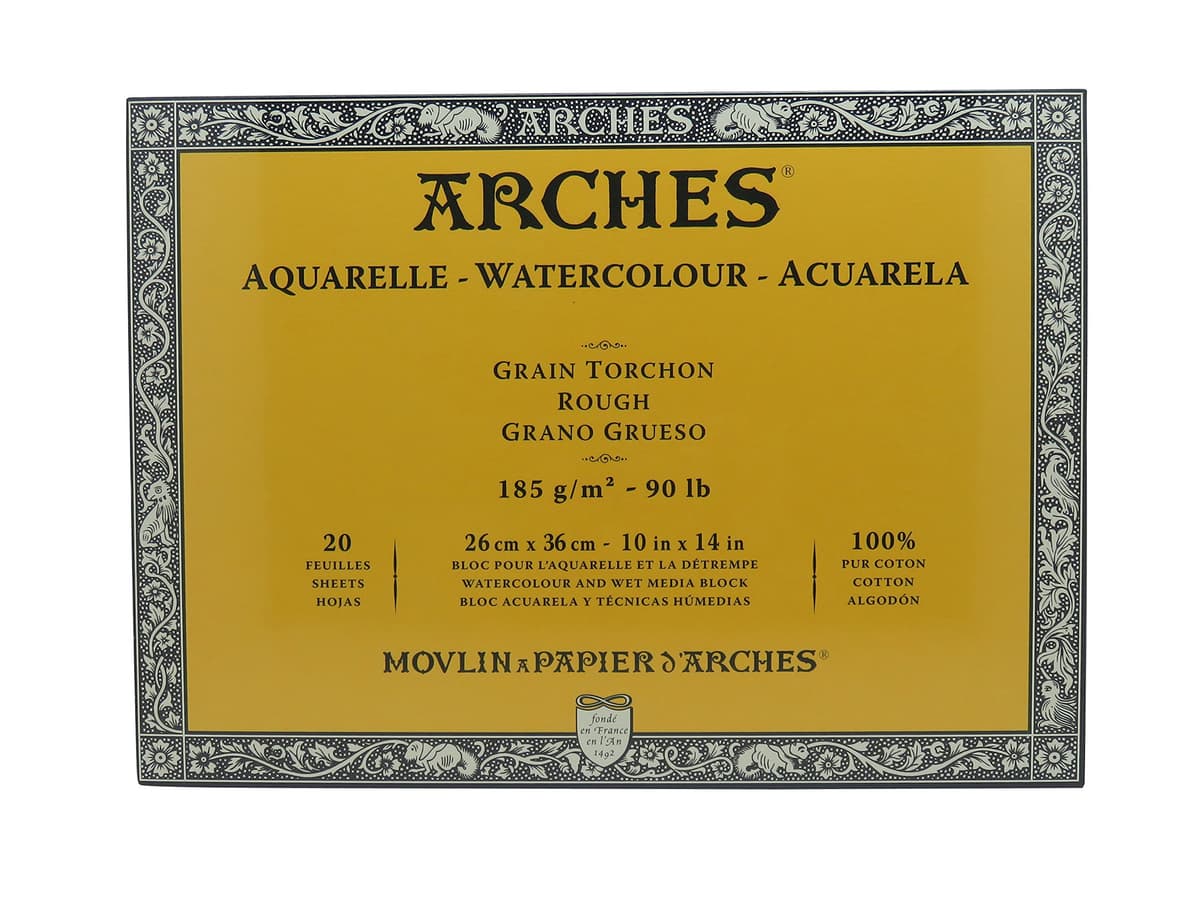 Arches - Papel de acuarela, bloc 12 hojas engomado 1 lado, grano fino, 300 g/m², 23 x 31 cm — view 19
