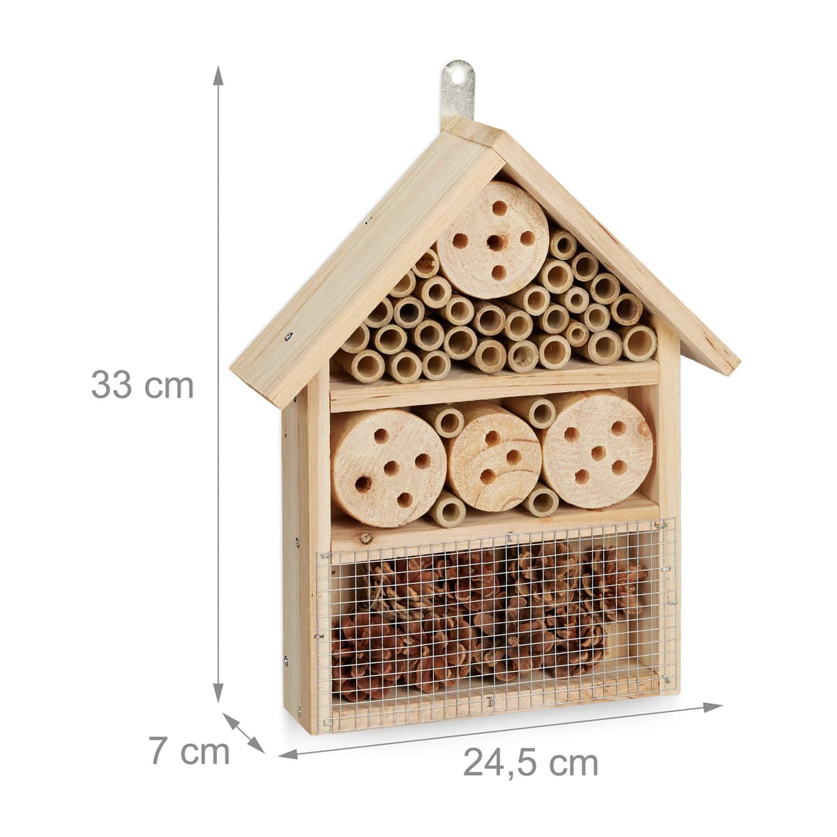 Relaxdays Hotel Insectos, Kit de Construcción, Observador, Casa, Madera-Bambú-Acero, 1 Ud., 33 x 24,5 x 7 cm, Marrón — view 4