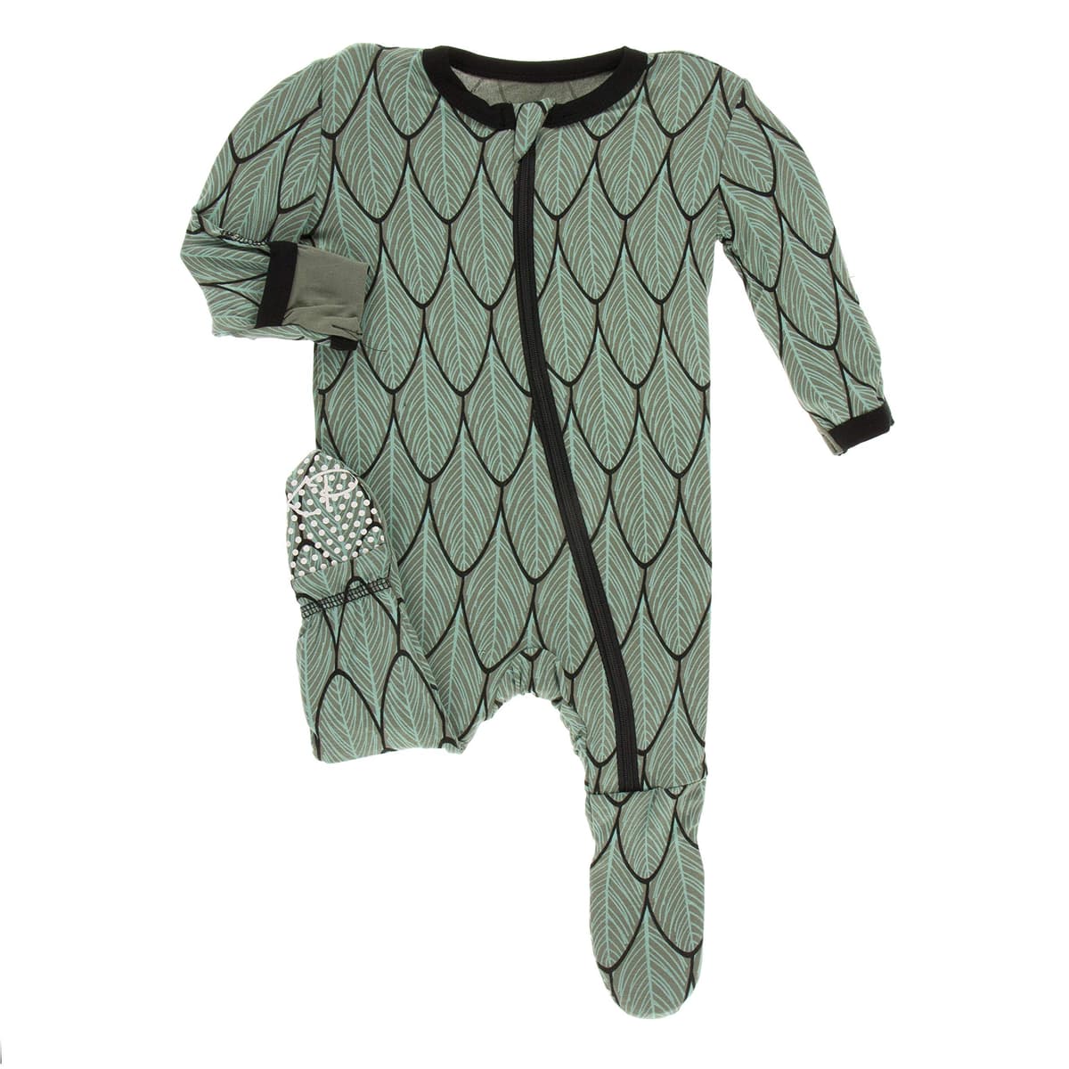 KicKee Pants Little Girls Basic Footie with Zipper - Lotus, 6-9 Months — view 24