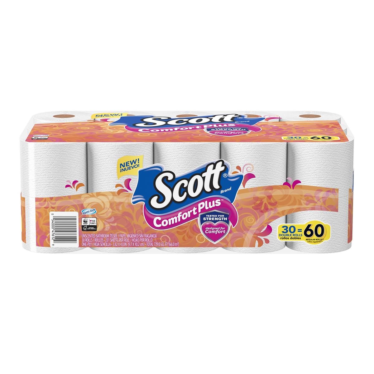 Scott Comfortplus Toilet Paper, Double Roll, Bath Tissue, 18 Count — view 59