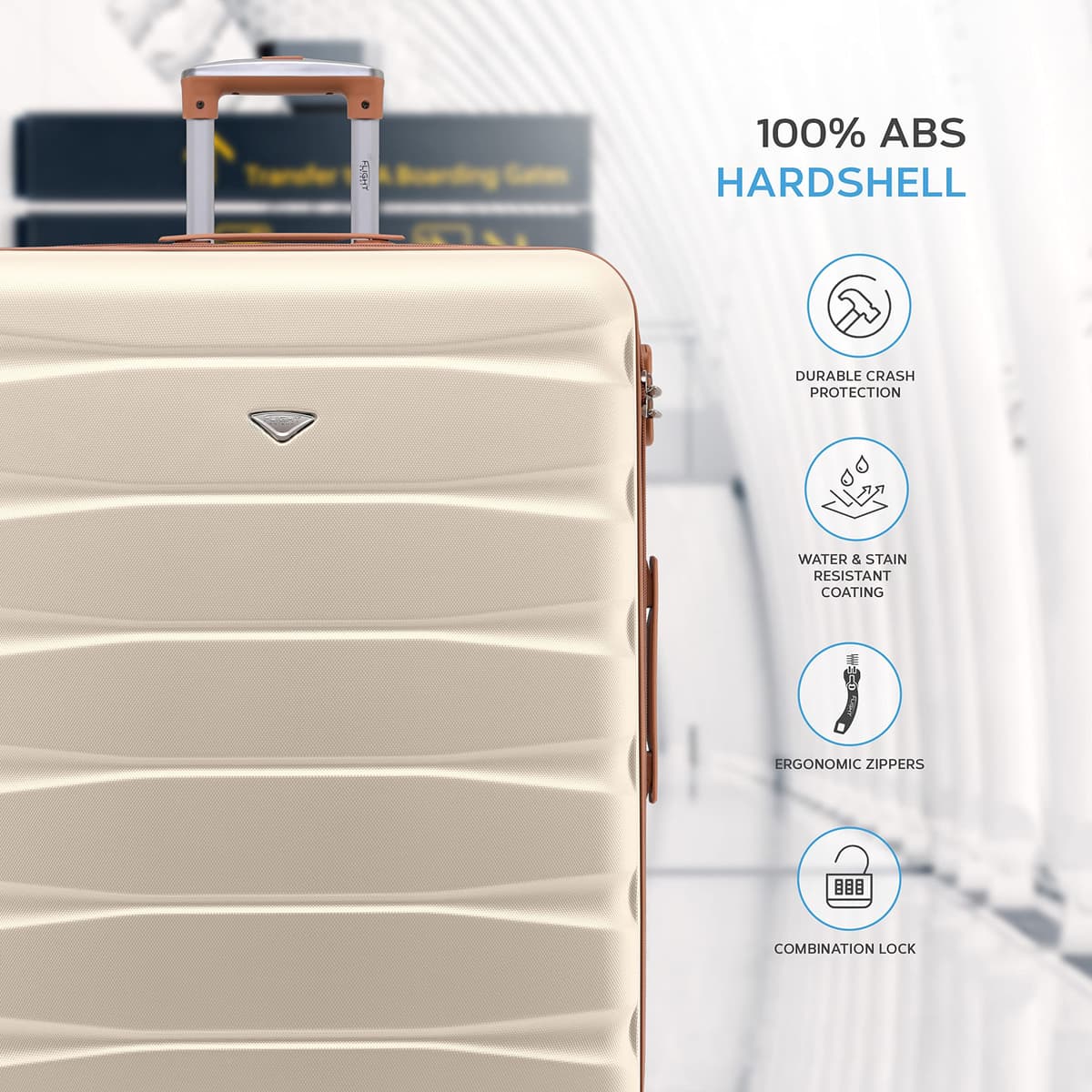 Flight Knight Lightweight 4 Wheel ABS Hard Case Extra Large Suitcase Approved for Over 100 Airlines Including easyJet, British Airways, Ryanair, Jet2, Emirates & Many More - Check-in Large Size 29" — view 4