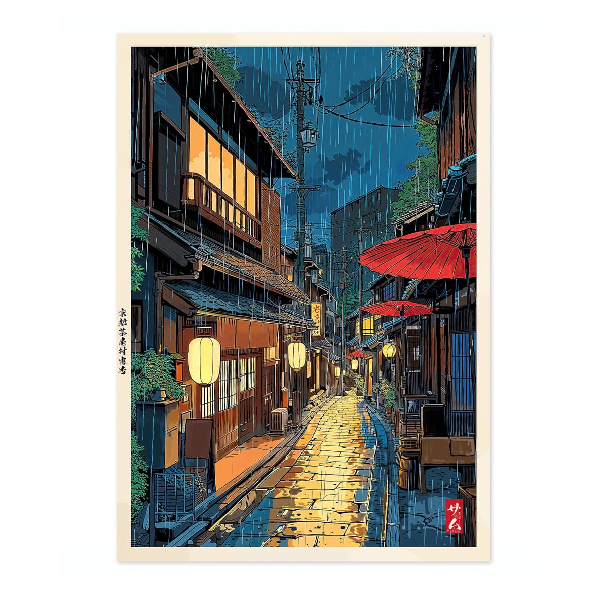 Tokyo Tea House Anime Woodblock Poster Modern Ukiyo-E, Japanese Cartoon Illustration Print, Archival Matte, A4 (Print Only) - 29.7x21cm — view 40