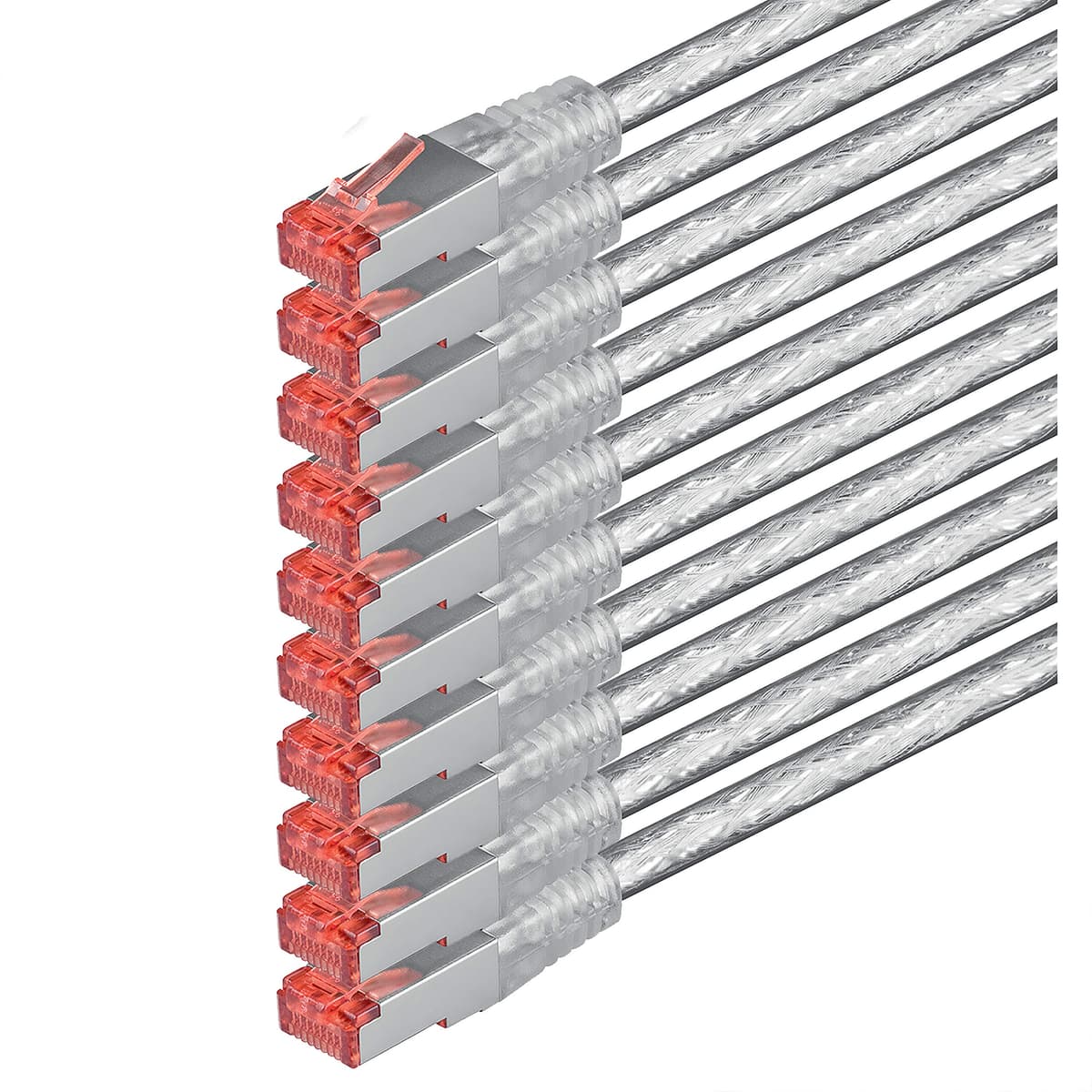 1aTTack - Cable de red SFTP PIMF con 2 conectores RJ45 de doble apantallamiento CAT 6 0 amarillo - 10 unidades 0,5m — view 114