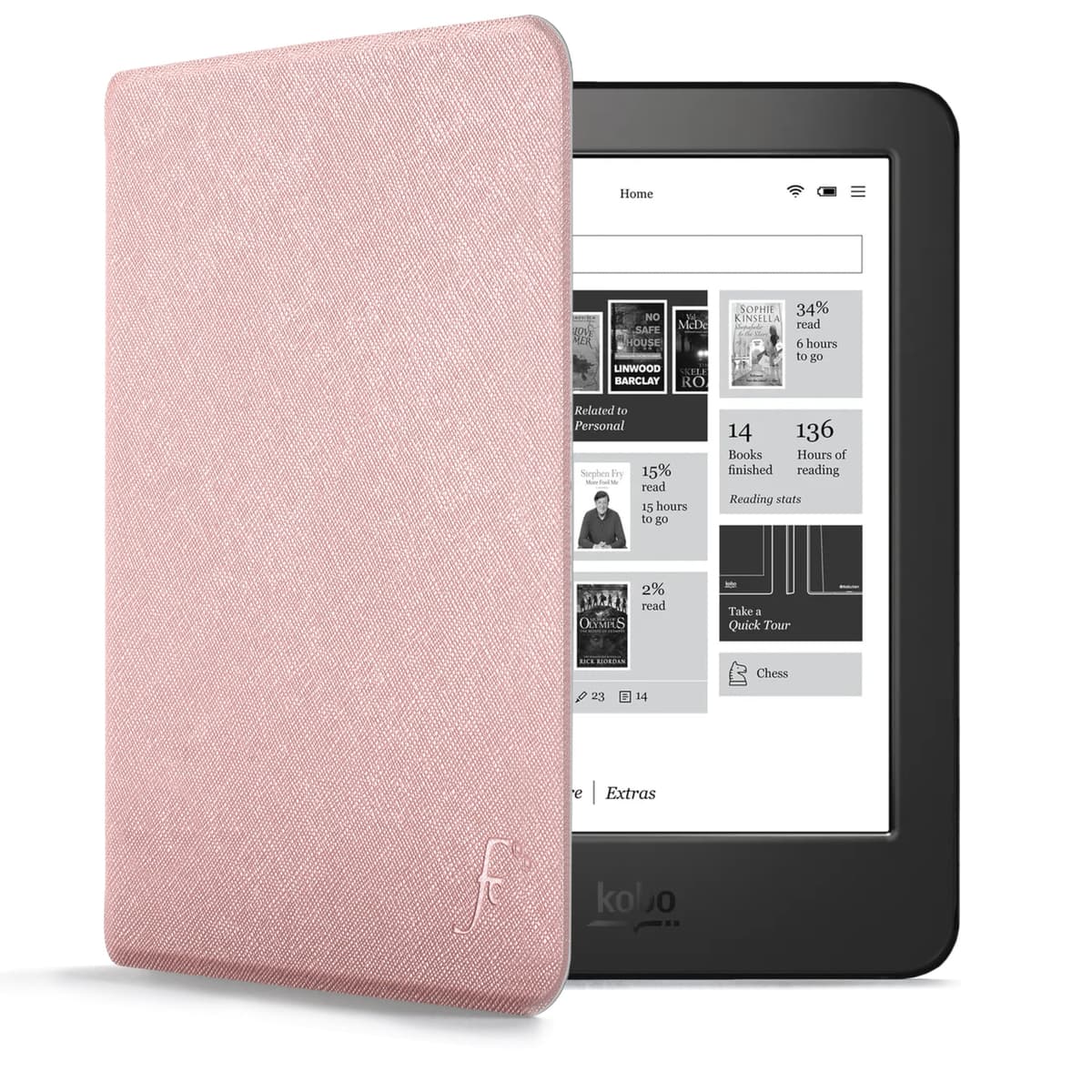 Forefront Cases Funda para Kobo Aura Edition 2 (Modelo: N236, 2016) - Delgado, Ligera y Protectora Funda para Kobo Aura Edition 2 (6") - Smart Auto Sueño Estela Función (Carcasa) - Negro — view 15