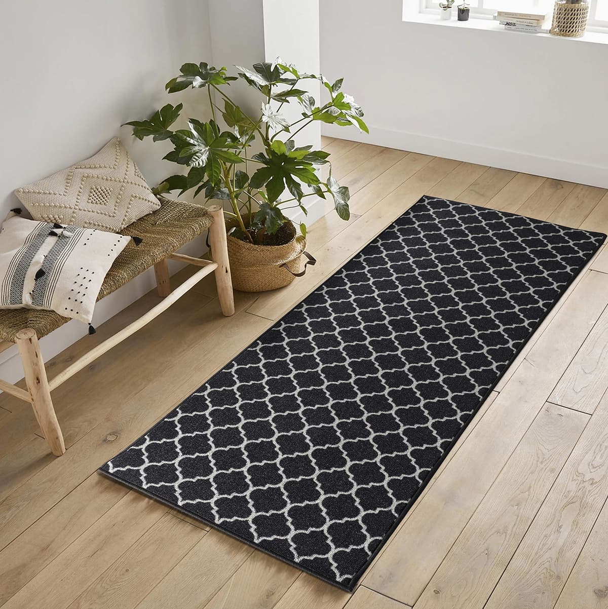 Serdim Rugs Washable Door Mat Kitchen Mats Non Slip Trellis Design Hall Runner- Indoor Door Mat - Hallway-Passage Corridor Doormats - Floor Mat — view 2