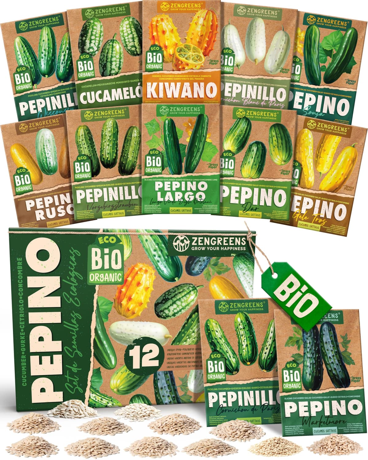 ZenGreens® - Set de semillas de hierbas medicinales y para infusiones eco - 10 variedades para cultivar fácilmente en el jardín, balcón o parterre elevado - Sementes verduras — view 48