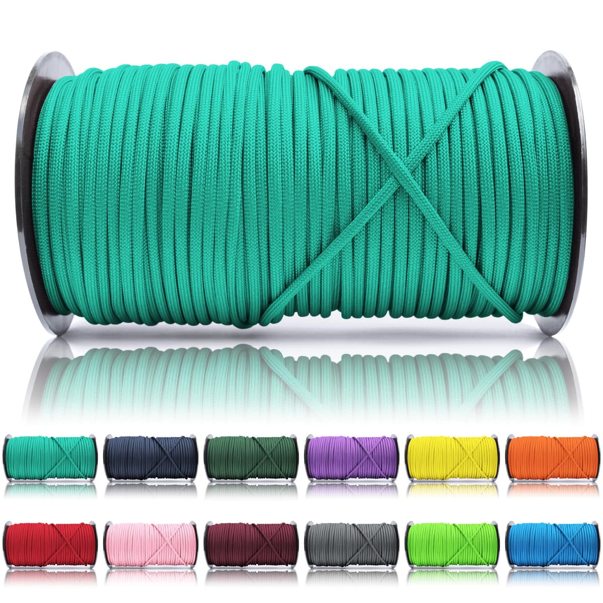 Ganzoo Paracord 550, Cuerda de 4 mm, 30 Metros, Poliéster, Tipo 3-7 Hilos Interiores, Correa de Perro Collar Pulsera, Camping Supervivencia y Cuerda Multiusos, Verde Oscuro — view 61