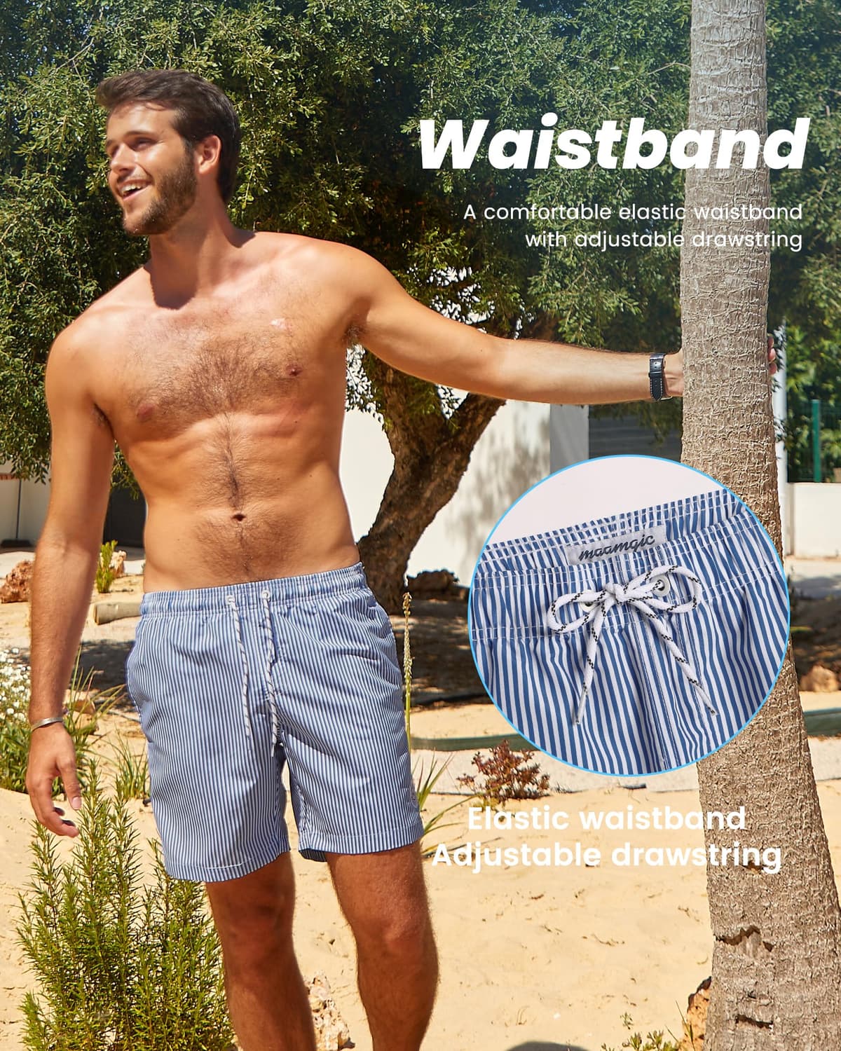 MaaMgic 2 en 1 Bañador con Forro de Compresión con Cremallera Hombre Shorts de Baño Shorts de Playa Traje de Baño para Natación Secado Rápido para Vacaciones — view 4
