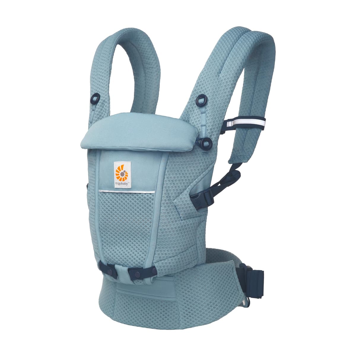 Ergobaby Mochila portabebé Adapt para recién nacidos desde el nacimiento, portabebé ergonómico de malla SoftFlex de 3 posiciones para transportar en el abdomen y en la espalda, Slate Blue — view 7