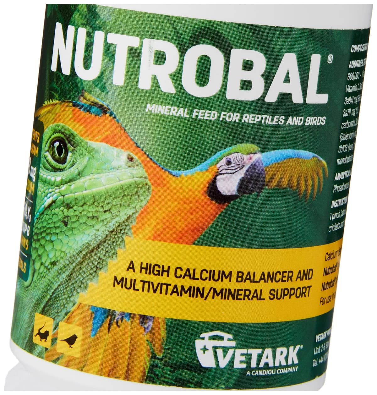 Nutrobal, Calcium & Vitamin D3 Mineral Supplement for Birds & Reptiles, Powder, Easy to Administer, 100g — view 3