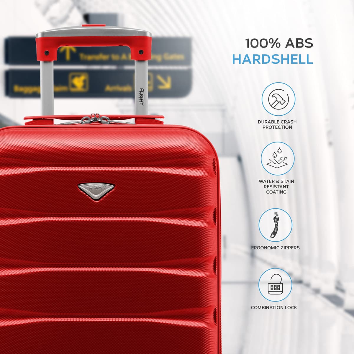 Flight Knight Maleta De Mano 55x35x20 cm Compatible con Vueiling, Iberia, RyanAir, Easyjet, Air Nostrum, Air Europa Entre Muchas Otras! Maleta Cabina 4 Ruedas ABS Maleta Trolley Ligera — view 4