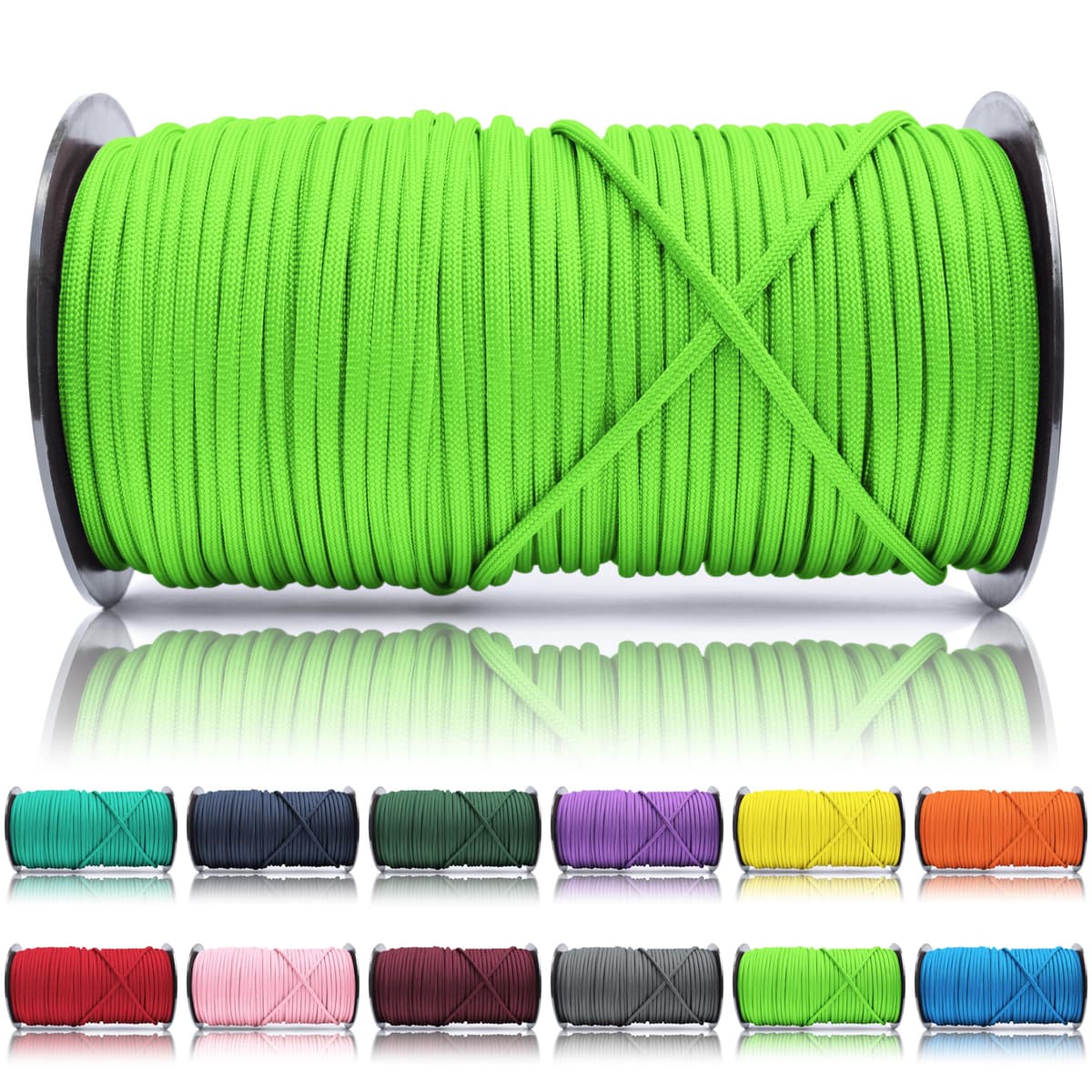Ganzoo Paracord 550, Cuerda de 4 mm, 30 Metros, Poliéster, Tipo 3-7 Hilos Interiores, Correa de Perro Collar Pulsera, Camping Supervivencia y Cuerda Multiusos, Verde Oscuro — view 24