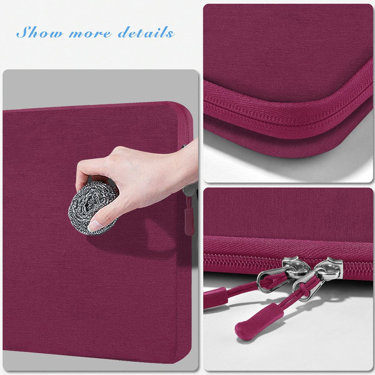 HSEOK 15,6" Funda para Computadora Portátil, Funda Impermeable a Prueba de Golpes con Bolsillo Lateral, Compatible con MacBook Pro 16"/15" y la Mayoría de Las PC de 15" 15,6" 16",W02R01 — view 4