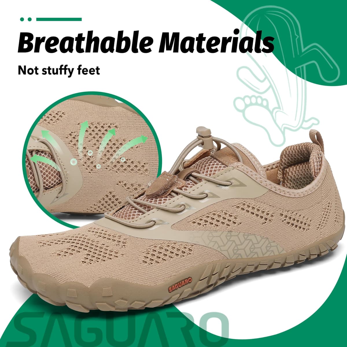 SAGUARO Versátil Minimalistas Zapatillas Ligeras Flexibles para Exterior Interior - Gym Asfalto Playa Montaña, Unisex-Adulto — view 3